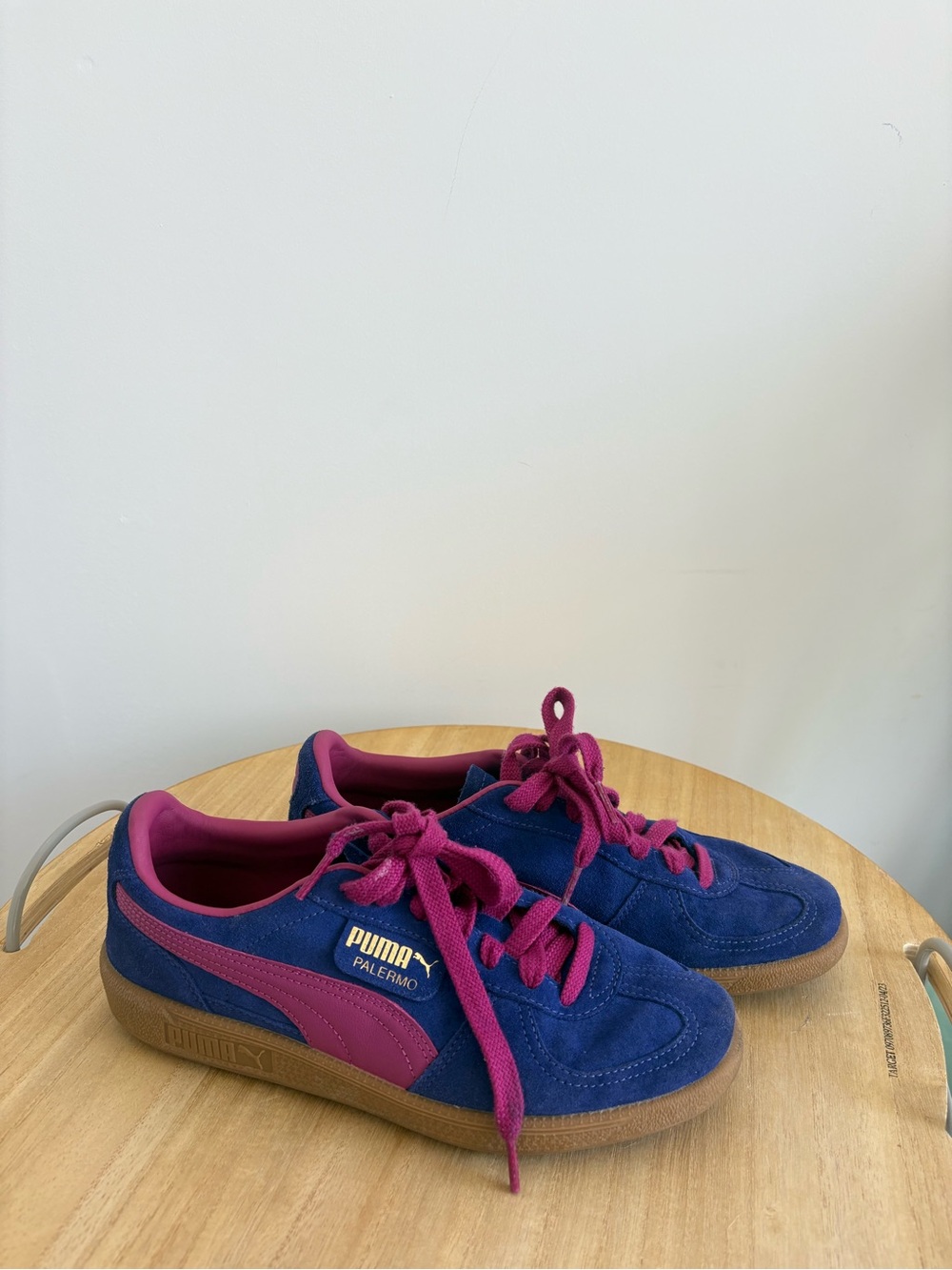 PUMA Palermo Suede Sneakers in Blue and Magenta
